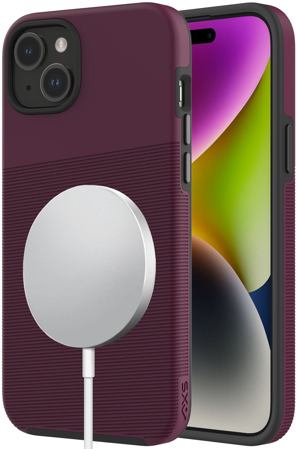 Axessorize PROTech Plus MagSafe Compatible Sleek Dual-layered Anti-Shock Phone Case for iPhone 15 - Sangria by Axessorize - Refurbished - Very Good condition - US$35.98