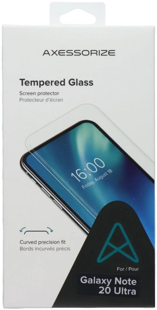 Axessorize Tempered Glass Screen Protector for Samsung Galaxy Note 20 Ultra - Clear by Axessorize - Refurbished - Brand New condition - US$8.78