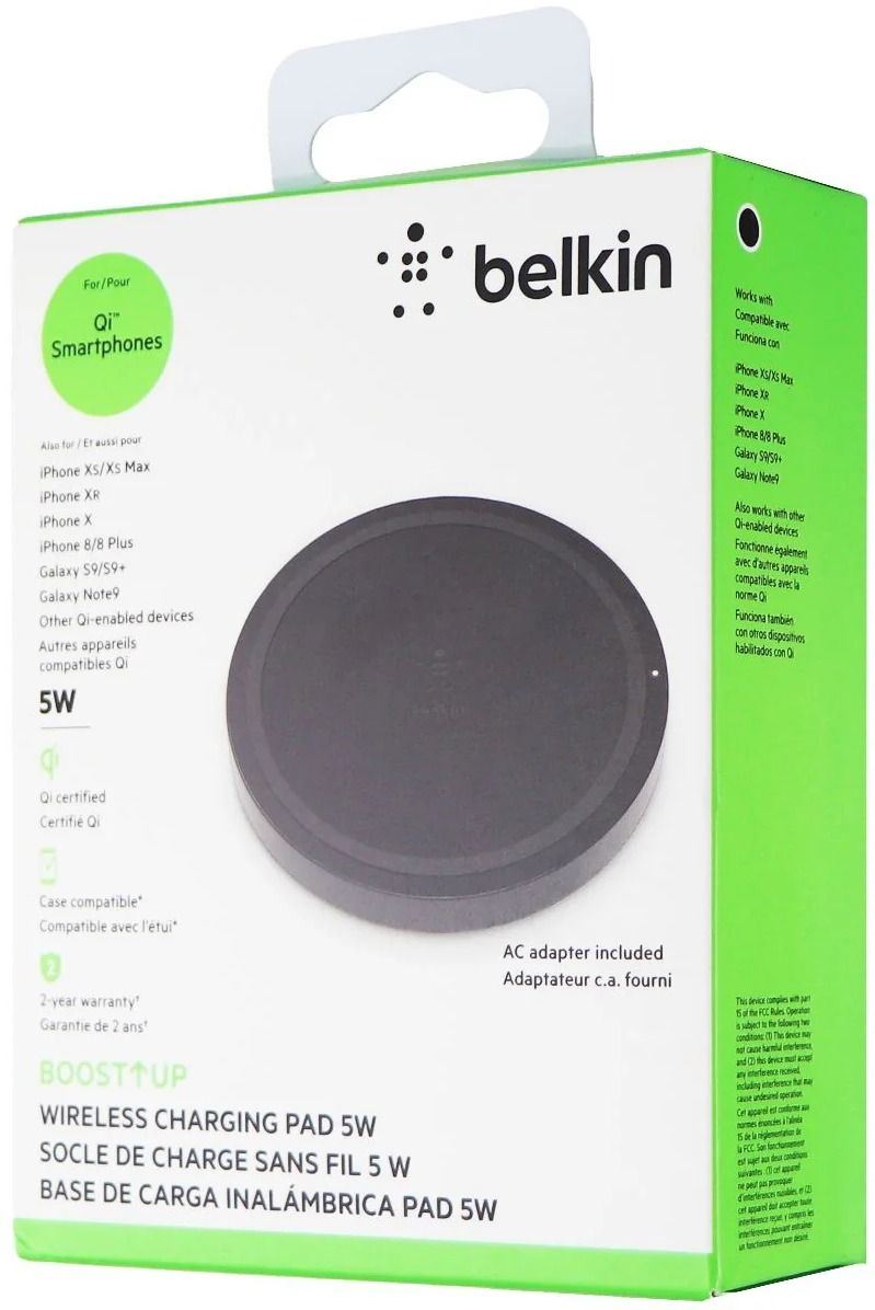 Belkin 5W Wireless Charging Pad for Qi Devices - Black by Belkin - Refurbished - Brand New condition - CA$61.48