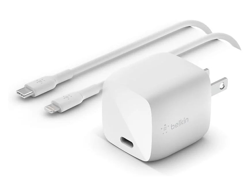 Belkin Boost Charge 30W GaN Wall Charger + USB-C to Lightning - White by Belkin - Refurbished - Brand New condition - US$24.99