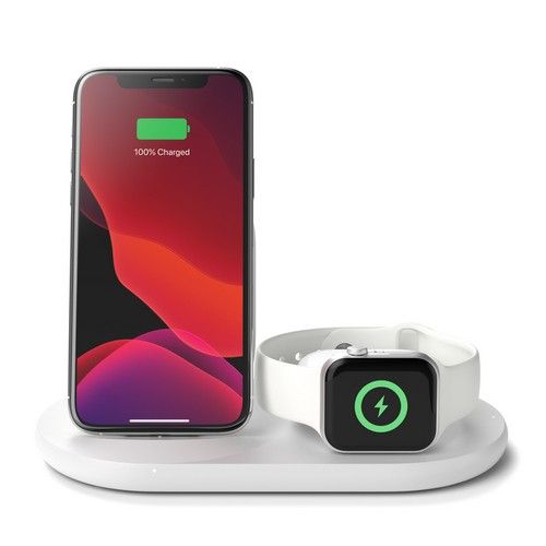 Belkin BoostCharge 3 in 1 Wireless Charger for Apple Devices - White by Belkin - Refurbished - Good condition - US$111.42