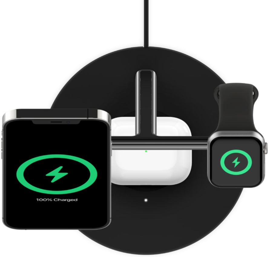 Belkin BoostCharge 3-in-1 Wireless Charger with MagSafe 15W - Black by Belkin - Image 4