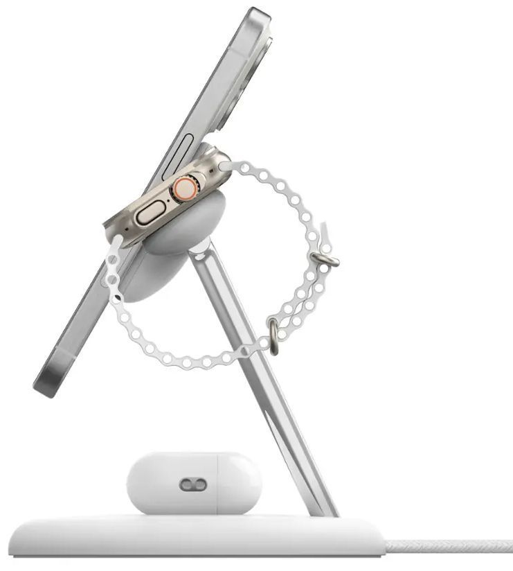 Belkin BoostCharge Pro 3-in-1 Magnetic 15W Charging Stand - White by Belkin - Refurbished - Very Good condition - Image 2