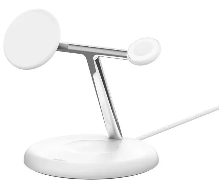 Belkin BoostCharge Pro 3-in-1 Magnetic 15W Charging Stand - White by Belkin - Refurbished - Very Good condition - Image 3