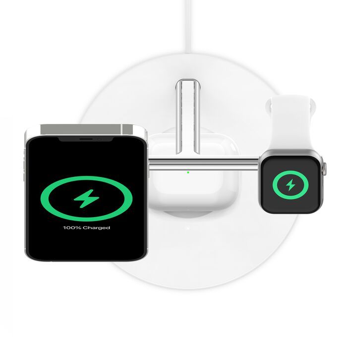 Belkin BoostCharge Pro 3-in-1 Magnetic 15W Charging Stand - White by Belkin - Refurbished - Very Good condition - Image 6