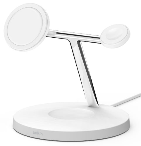Belkin BOOST↑CHARGE(TM) PRO 3-in-1 Wireless Charger with MagSafe 15W - White by Belkin - Image 2
