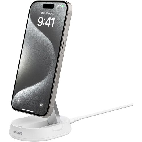Belkin BoostCharge Pro Convertible Magnetic Wireless Charging Stand with Qi2 - White by Belkin - Refurbished - Brand New condition - Image 4