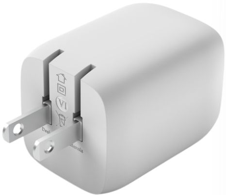 Belkin BoostCharge Pro Dual USB-C GaN Wall Charger with PPS 65W + USB-C to USB-C Cable - White by Belkin - Refurbished - Very Good condition - Image 2