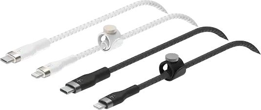 Belkin BoostCharge Pro Flex USB-C to Lightning Cable 2M (2-Pack) - Black/White by Belkin - Refurbished - Brand New condition - US$25.98