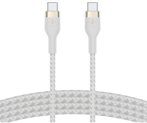 Belkin BoostCharge USB-C PD Wall Charger With PPS + Pro Flex USB-C To USB-C Cable Magnetic Cable - White by Belkin - Image 4