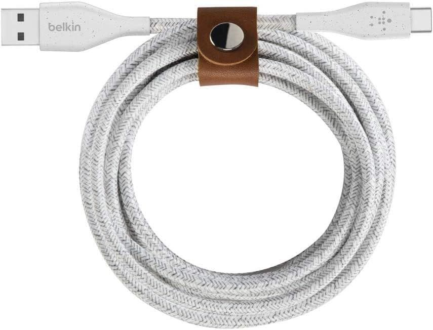Belkin DuraTek Plus USB-A To USB-C Cable with 4ft Strap - White by Belkin - Refurbished - Good condition - US$25.98