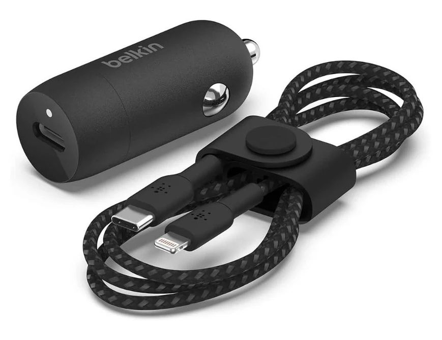 Belkin USB-C Car Charger 20W + USB-C Cable With Lightning Connector - Black by Belkin - Refurbished - Brand New condition - US$27.99