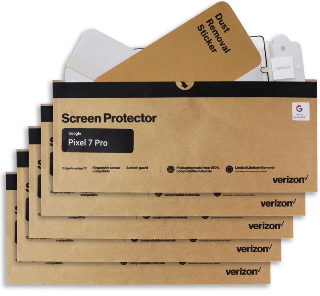 Belkin Verizon ScreenForce Pro Screen Protector for Google Pixel 7 Pro (5-Pack) - Clear by Belkin - Refurbished - Brand New condition - US$9.48