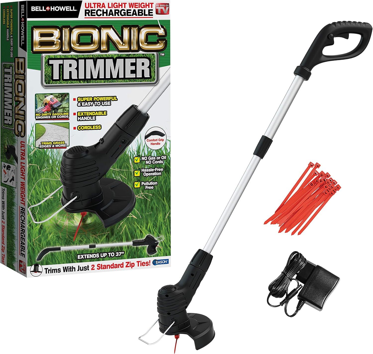 Bell + Howell Bionic Trimmer Rechargeable Portable Garden Trimmer - Black/Grey by Bell + Howell - Refurbished - Very Good condition - US$86.38