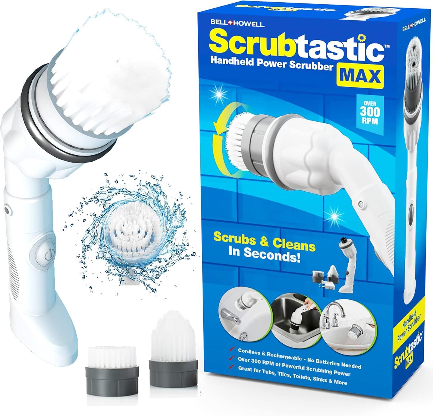 Bell + Howell Scrubtastic Max Spin Scrubber - White by Bell + Howell - Refurbished - Very Good condition - US$33.38