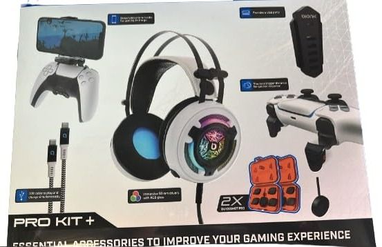 Bionik Pro Kit+ for PS5 PlayStation 5 With 2x Quickshot Pro - White by Bionik - Refurbished - Very Good condition - US$33.06