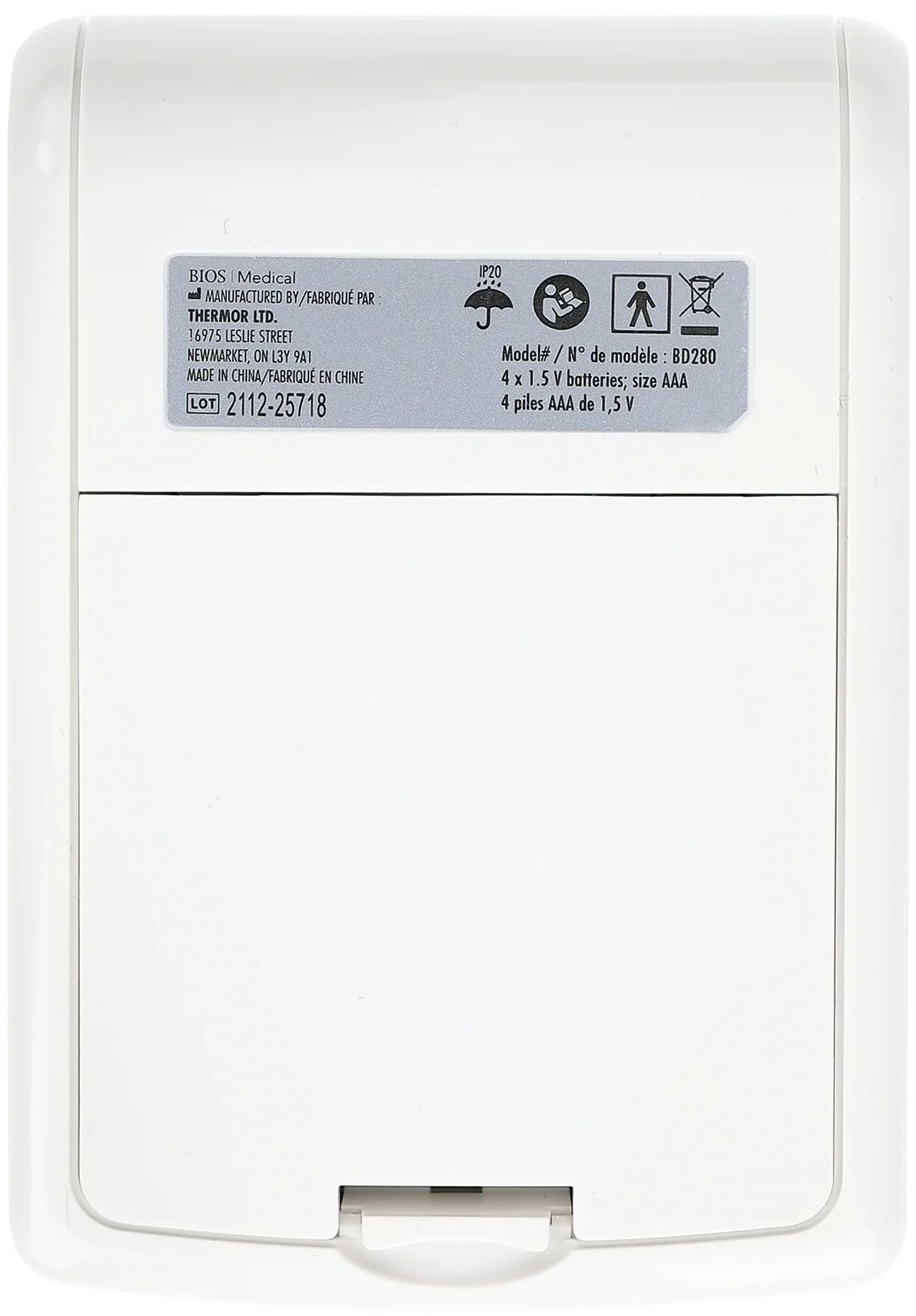 BIOS BD280 Diagnostics Ambulatory Blood Pressure Monitor - White/Silver by BIOS - Image 3