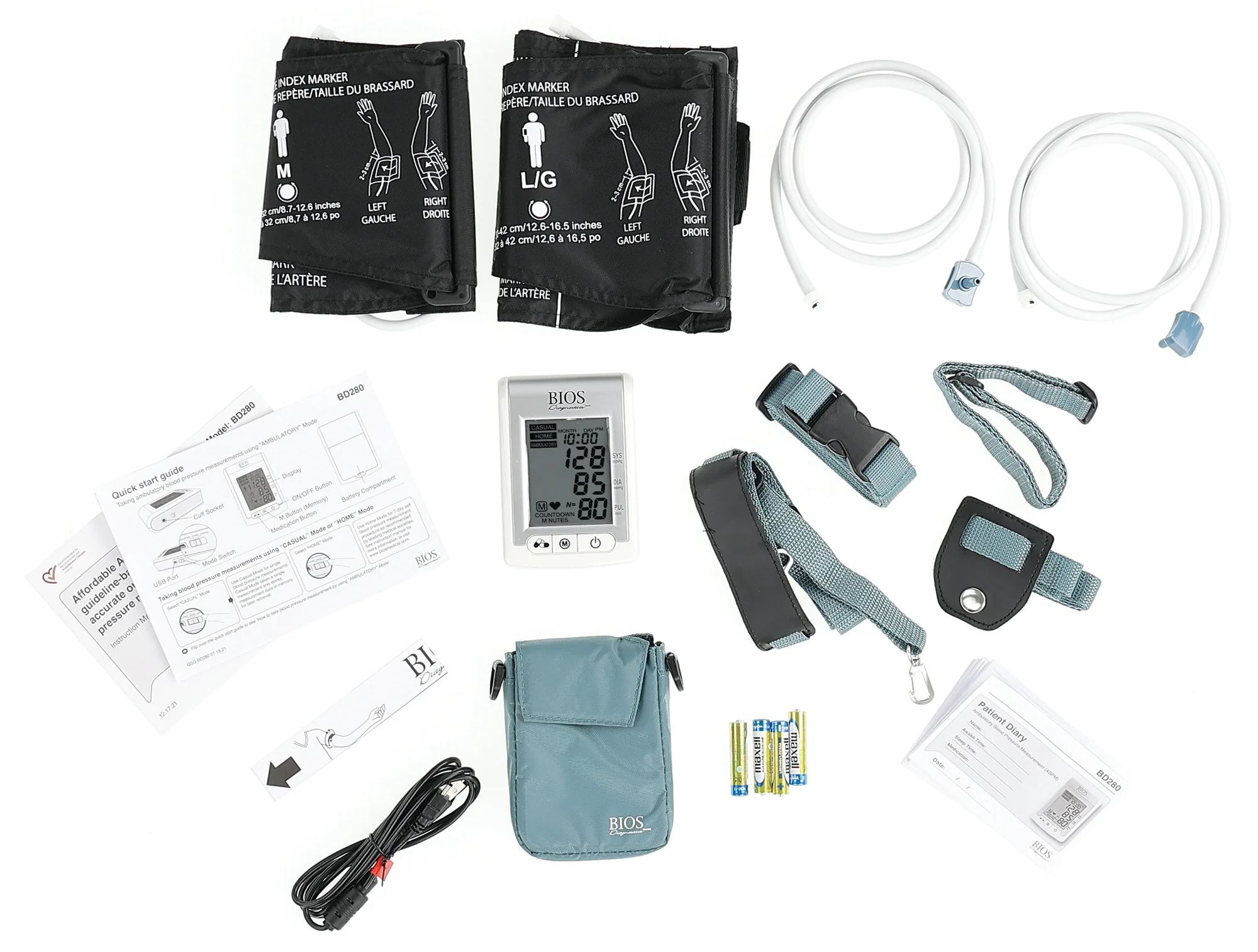 BIOS BD280 Diagnostics Ambulatory Blood Pressure Monitor - White/Silver by BIOS - Image 5
