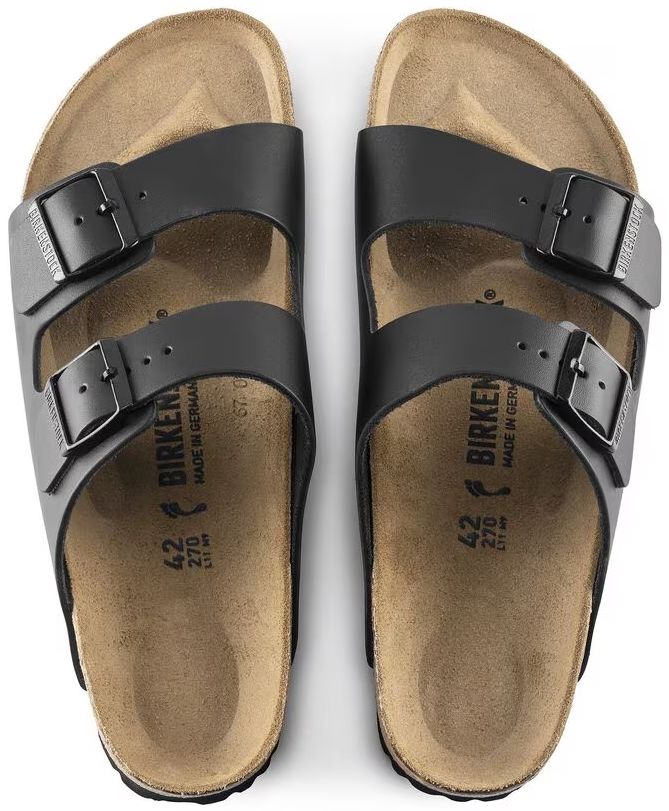 Birkenstock Arizona Natural Leather Regular Fit Unisex Sandals - 4 - Black by Birkenstock - Image 2