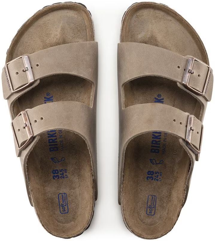 Birkenstock Arizona Soft Footbed Natural Leather Oiled Narrow Fit Unisex Sandals - 8 - Tabacco Brown by Birkenstock - Image 2