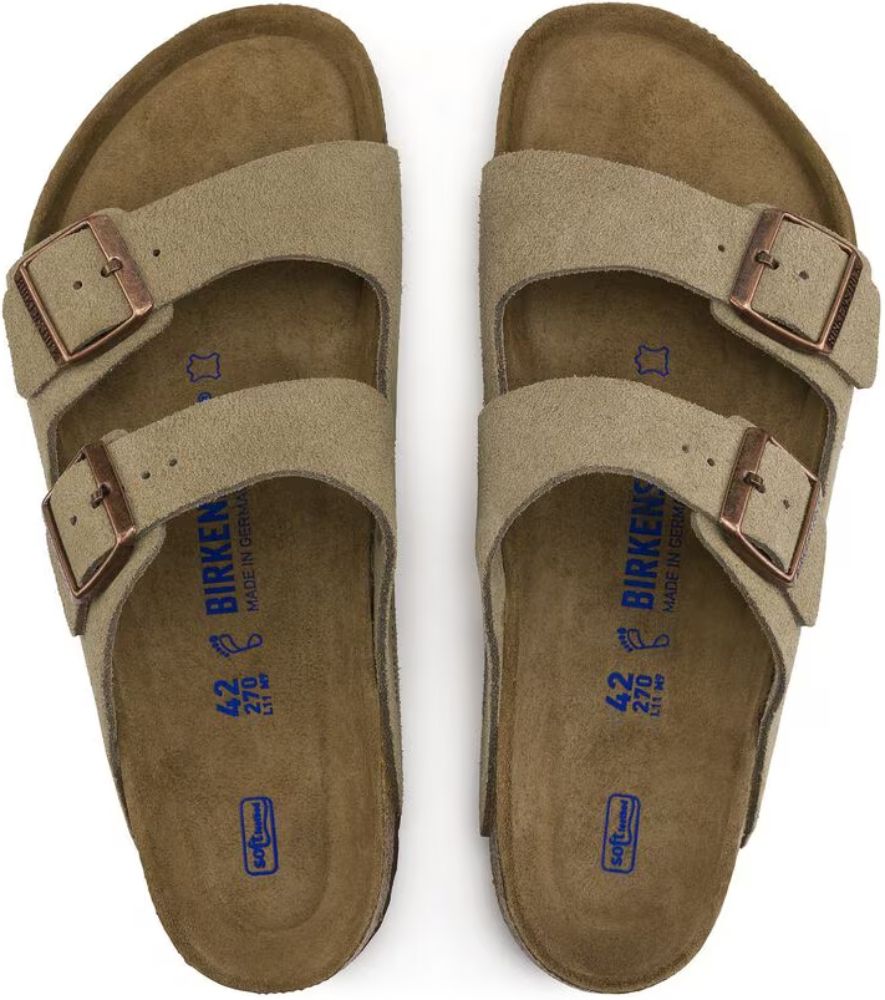 Birkenstock Arizona Soft Footbed Suede Leather Regular Fit Unisex Sandals - 9 - Taupe by Birkenstock - Image 2