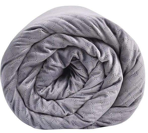 BlanQuil Quilted 15lbs Weighted Blanket 48”x74" - Grey by BlanQuil - Refurbished - Brand New condition - US$65.21