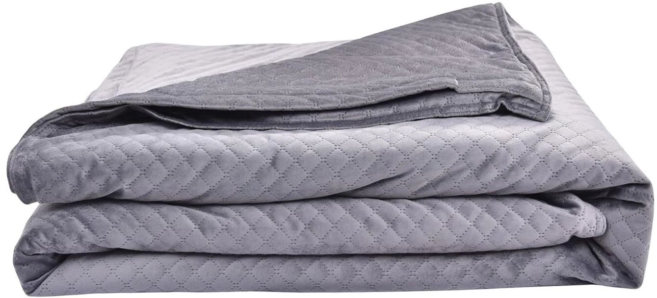 BlanQuil Quilted 15lbs Weighted Blanket 48”x74" - Grey by BlanQuil - Image 2