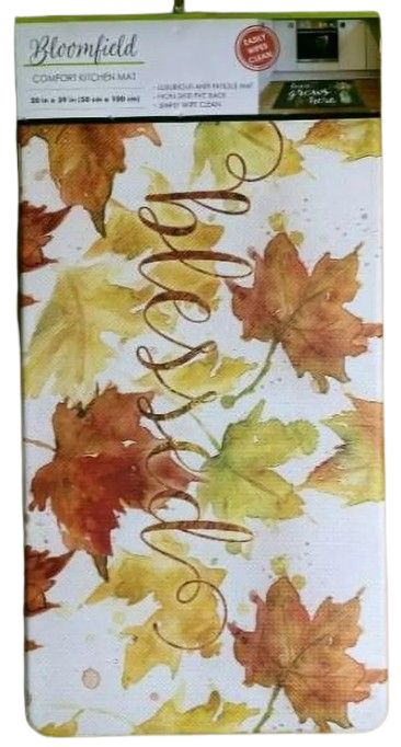 Bloomfield Comfort Kitchen Mat (20 in x 39 in) - White - Fall Season Leaves by Bloomfield - Refurbished - Brand New condition - US$40.98