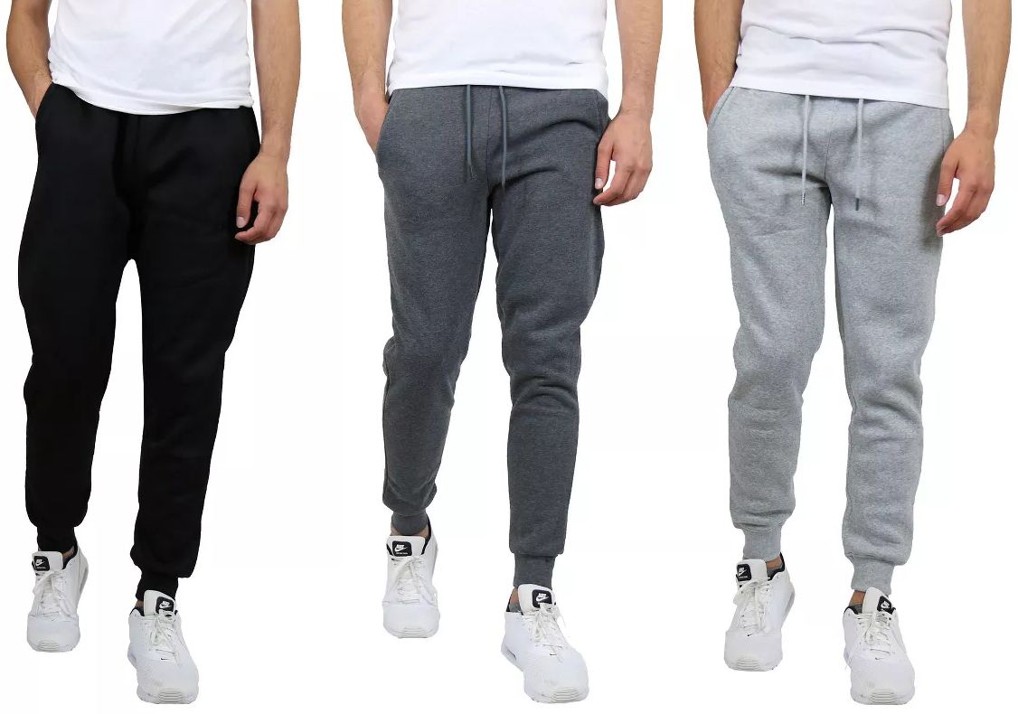 Blue Ice Men's Modern Fit Fleece Jogger Sweatpants 3X-Large (3-Pack) - Black-Charcoal-Heather Grey by Blue Ice - Refurbished - Brand New condition - US$25.99