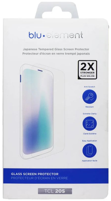 Blu Element Tempered Glass Screen Protector for TCL 20S - Clear by Blu Element - Refurbished - Brand New condition - US$8.78
