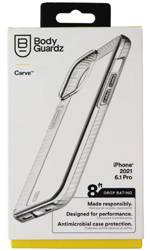 BodyGuardz Carve Series Rigid Gel Phone Case for iPhone 13 Pro - Clear by BodyGuardz - Refurbished - Brand New condition - US$10.43
