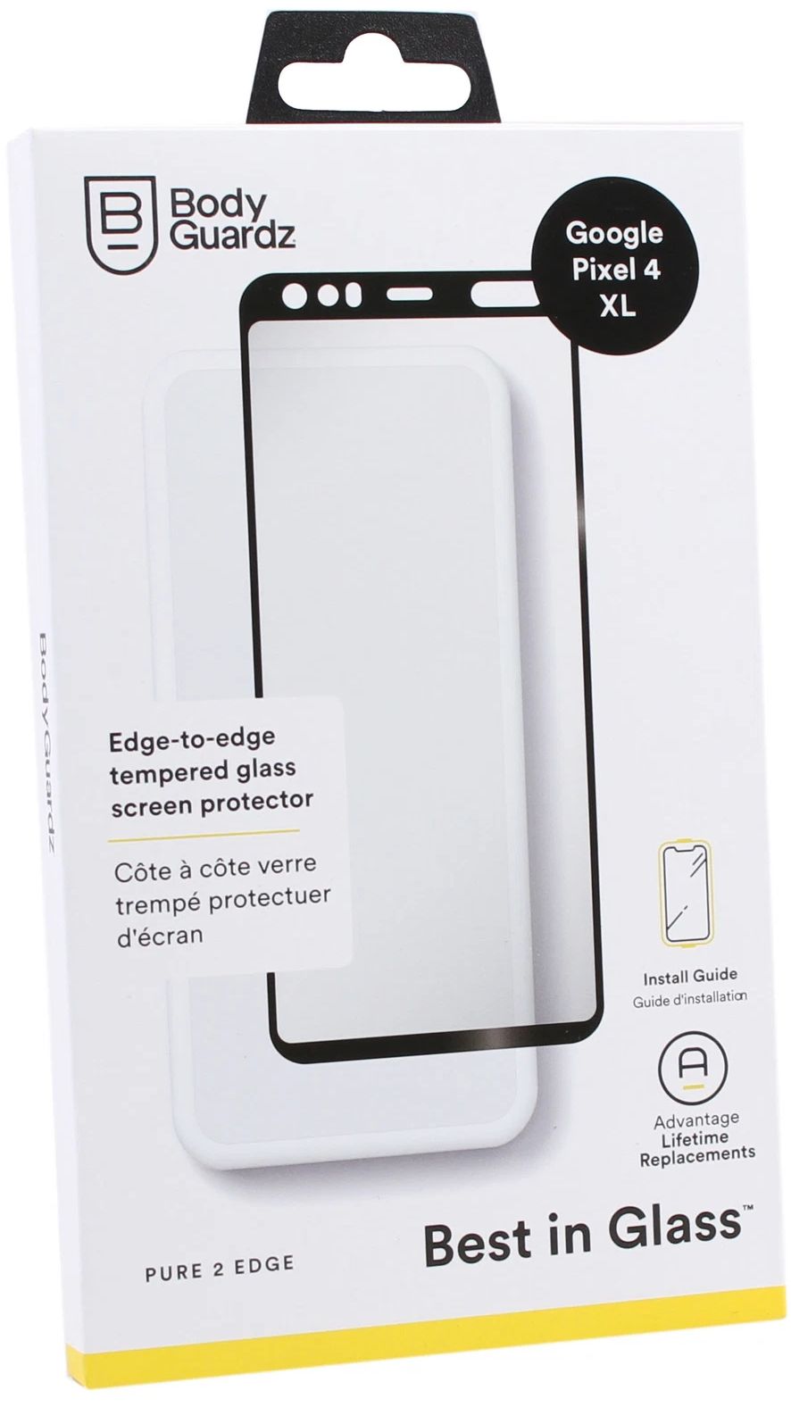 BodyGuardz Pure 2 Edge Tempered Glass Screen Protector for Google Pixel 4 XL - Clear by BodyGuardz - Refurbished - Brand New condition - US$13.48