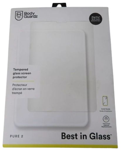 BodyGuardz Pure 2 Tempered Glass Screen Protector for iPad Pro 12.9" (2018-2021) - Clear by BodyGuardz - Refurbished - Brand New condition - US$66.49