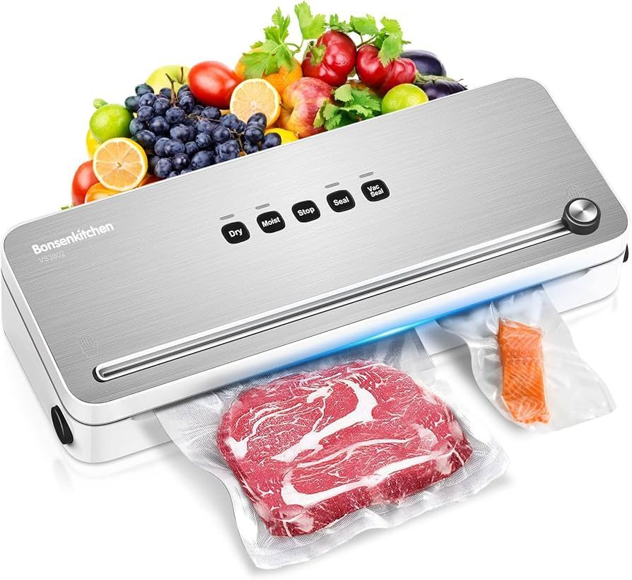 Bonsenkitchen Food Vacuum Sealer Machine VS3802 - Stainless Steel/White by Bonsenkitchen - Image 2
