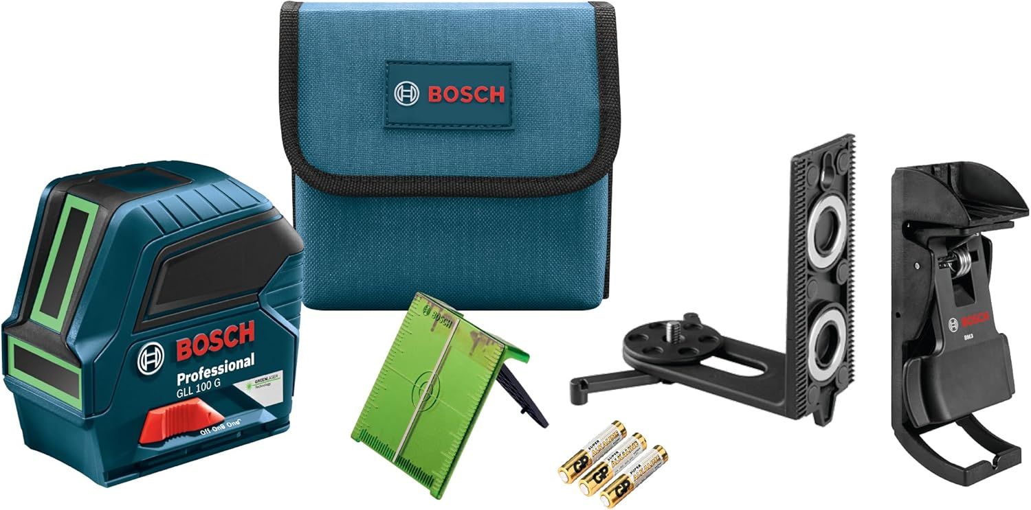 Bosch GLL 100G 100 ft. Green-Beam Self-Leveling Cross-Line Laser - Blue by Bosch - Image 2