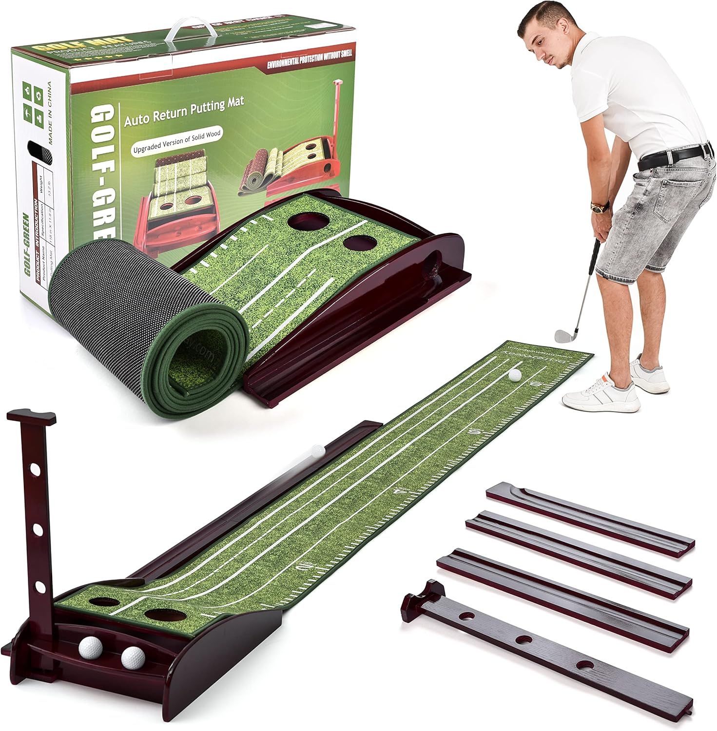 Britenway Golf Putting Indoor & Outdoor Green Mat - Green by Britenway - Refurbished - Very Good condition - US$54.76