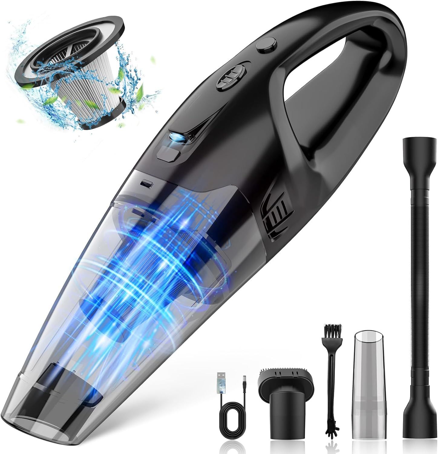 BSRCO ATJ-2166 Handheld Cordless Rechargeable LED USB Charge Vacuum Cleaner - Black by BSRCO - Refurbished - Very Good condition - US$52.59