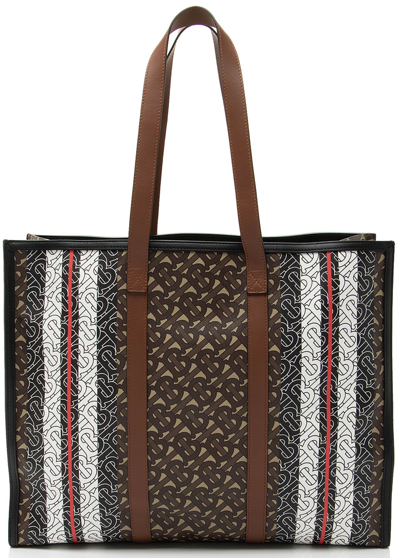 Burberry Tb E-Canvas Stripe Vertical #275340B60B Burberry // E- Canvas TB Tote Bag – VSP Consignment main image 3