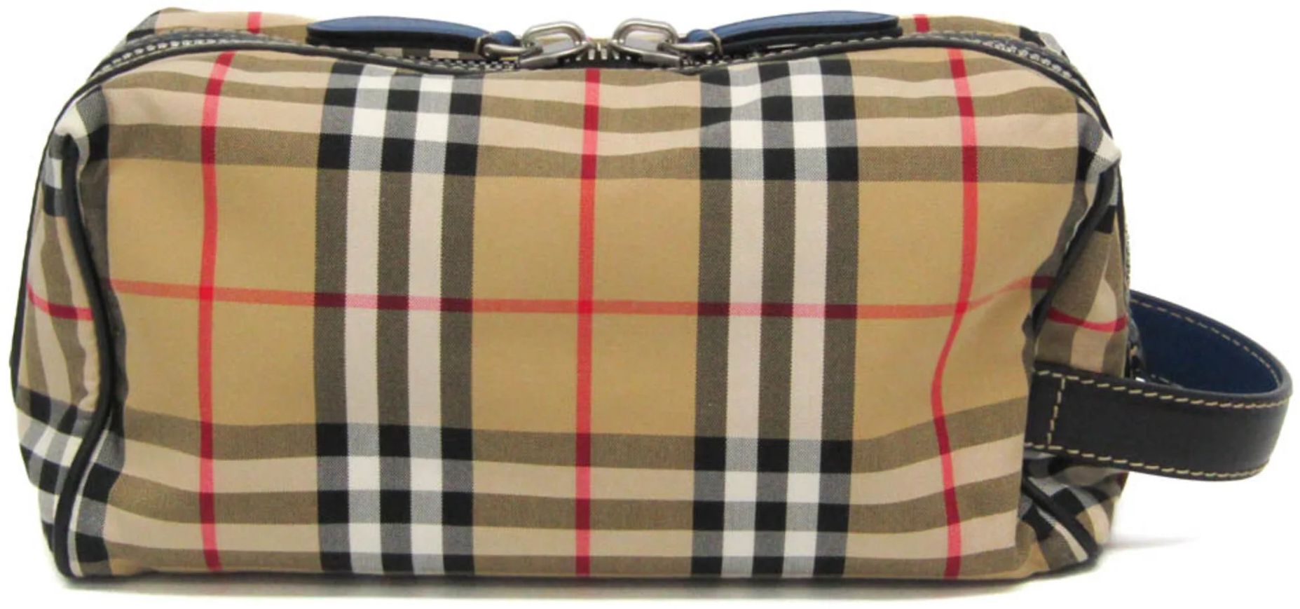 Burberry Leather Nylon Canvas Clutch Bag Pouch - Nylon - Beige by Burberry - Refurbished - Very Good condition - US$444.99