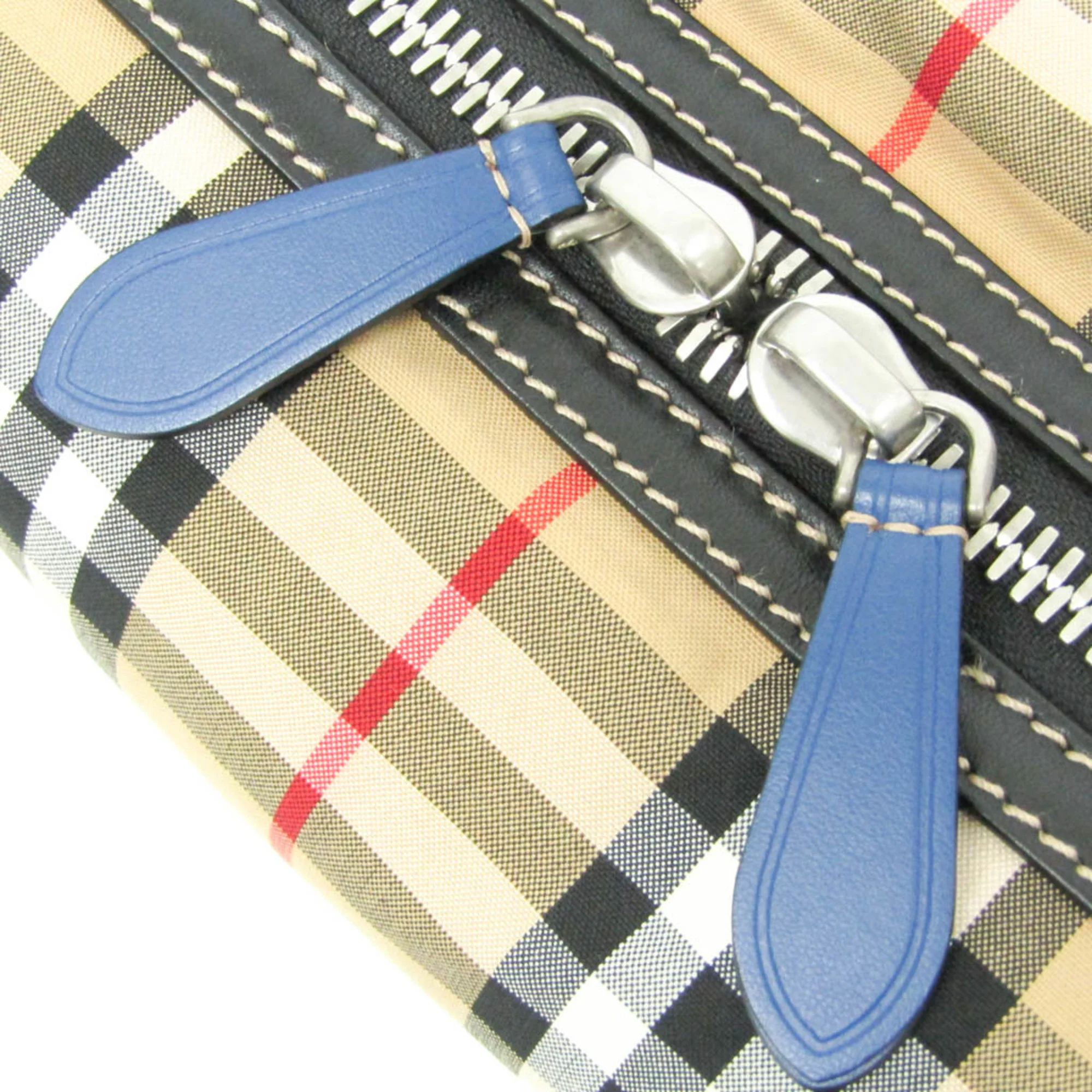 Burberry Leather Nylon Canvas Clutch Bag Pouch - Nylon - Beige by Burberry - Image 5