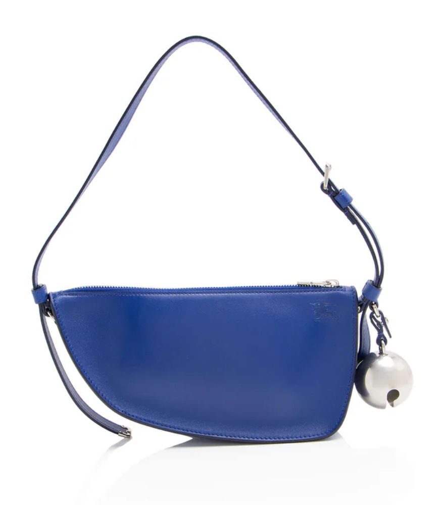 Burberry Leather Shield Mini Shoulder Bag - Leather - Blue by Burberry - Image 3