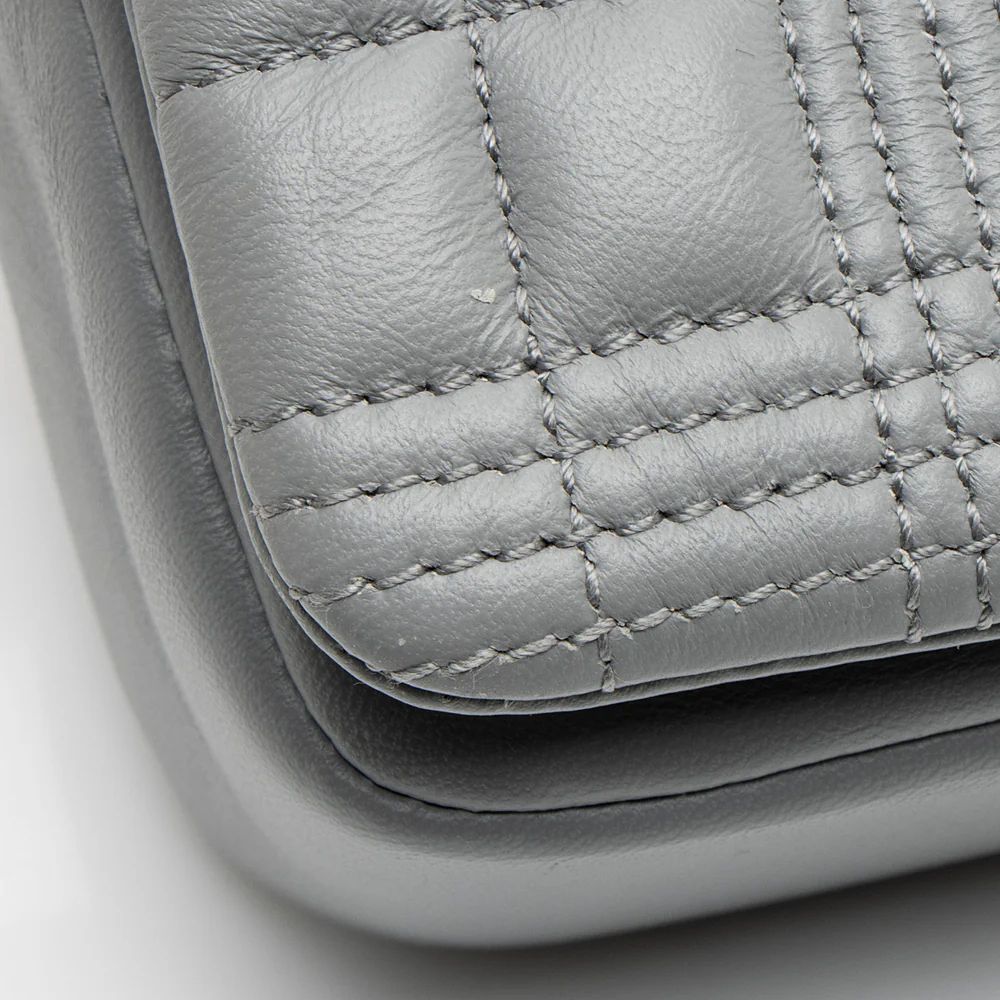 Burberry Quilted Lambskin TB Lola Chain Small Crossbody - Lambskin - Grey by Burberry - Image 12