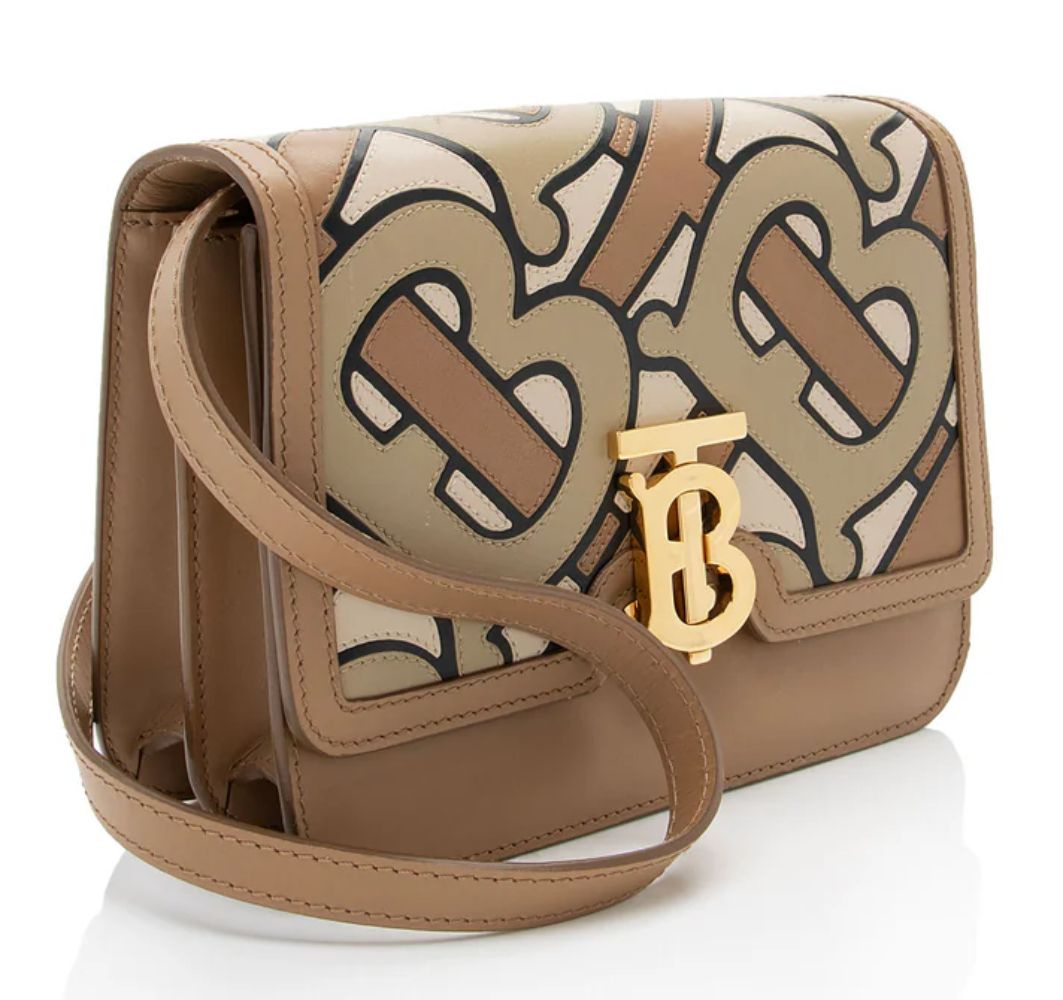 Burberry TB Monogram Leather TB Small Flap Bag - Leather - Brown by Burberry - Image 2