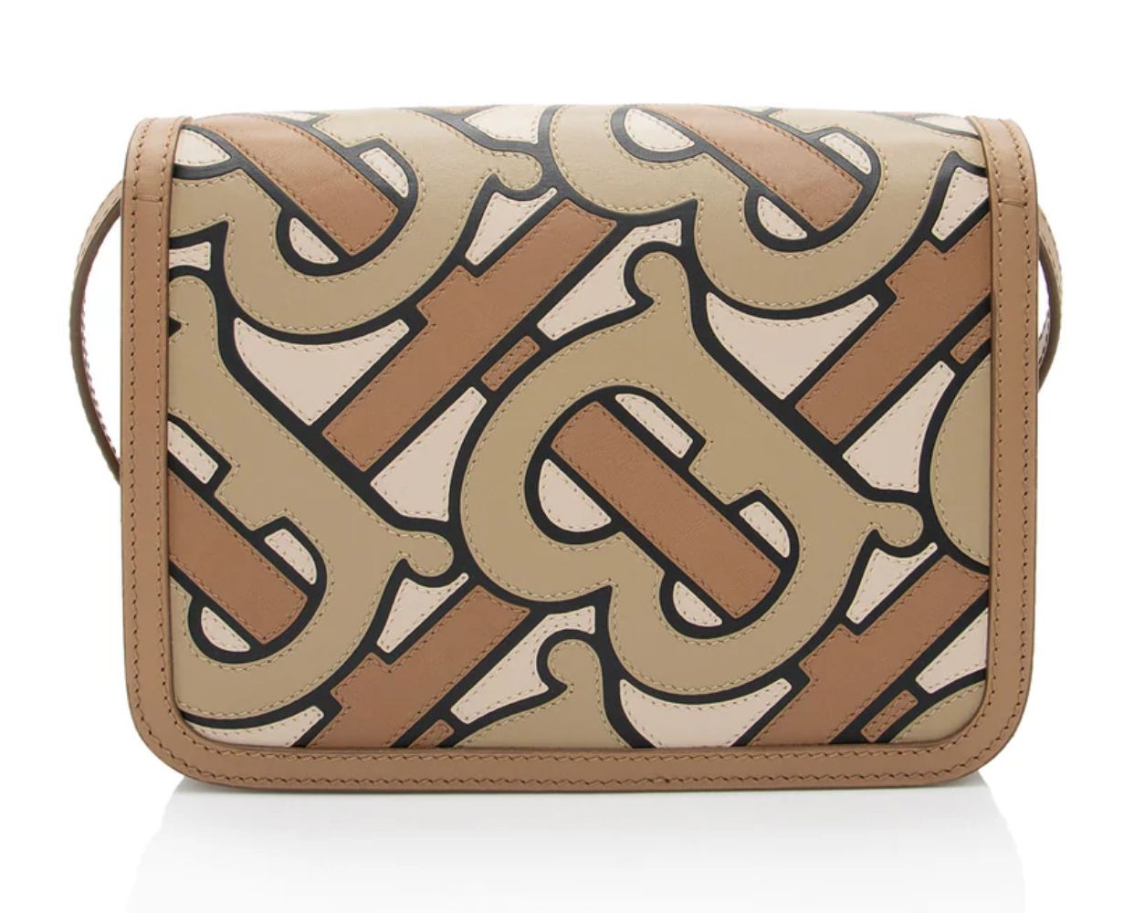 Burberry TB Monogram Leather TB Small Flap Bag - Leather - Brown by Burberry - Image 3