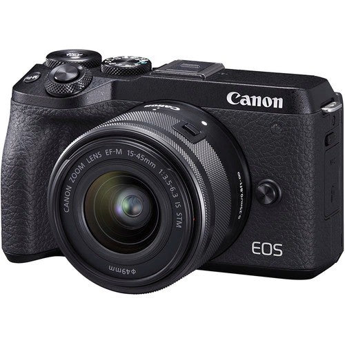 Canon EOS M6 Mark II DSLR Camera Kit 15-45mm Lens - Black by Canon - Refurbished - Like New condition - CA$837.99