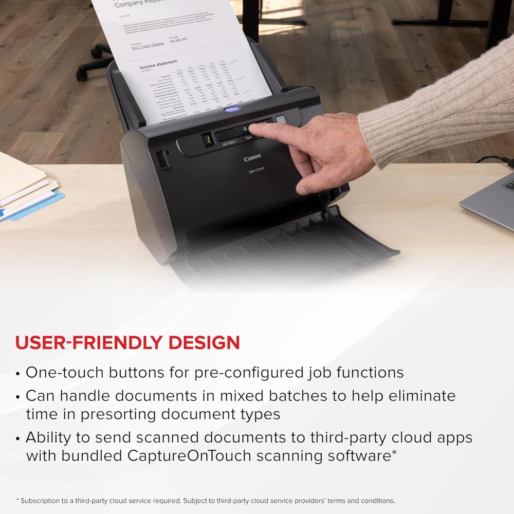 Canon ImageFORMULA DR-C240 Colour Document Scanner - Black by Canon - Image 6