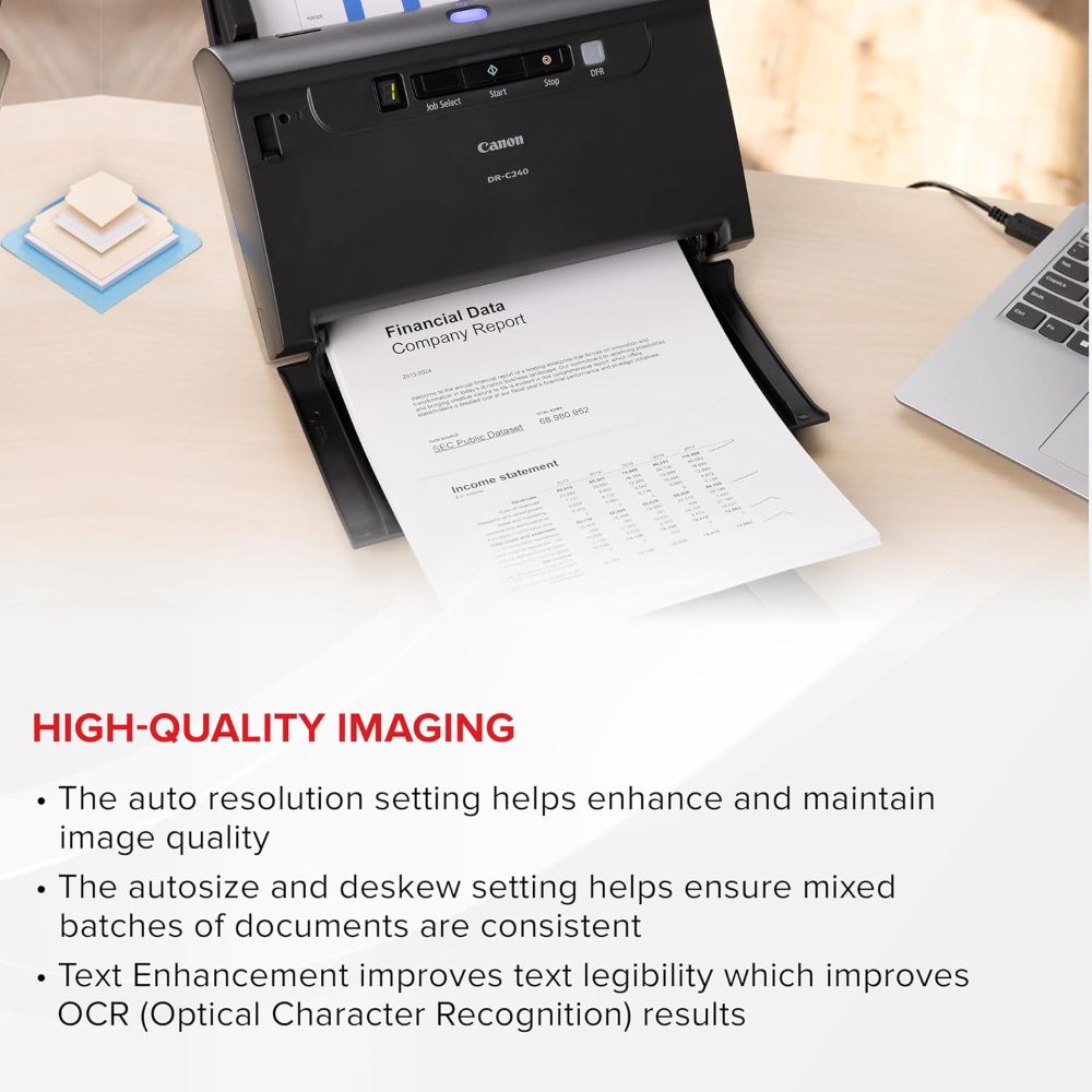 Canon ImageFORMULA DR-C240 Colour Document Scanner - Black by Canon - Image 8