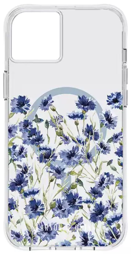 Carson & Quinn Royalty Blue Flowers Phone Case with MagSafe Case for iPhone 14 Plus - Clear/Blue by Carson & Quinn - Refurbished - Very Good condition - US$151.98