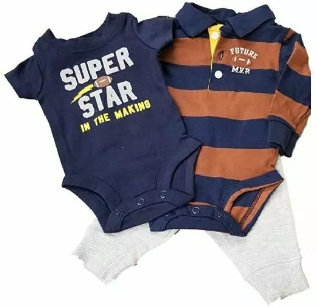 Carter's 3 Piece Set (6 Months) - Brown/Navy Stripe by Carter's - Refurbished - Brand New condition - US$28.99