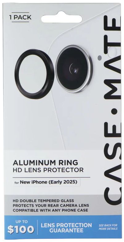 Case-Mate Aluminum Ring HD Camera Lens Protector for iPhone 16e - Black by Case-Mate - Refurbished - Brand New condition - Image 2